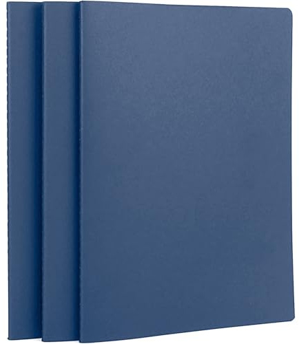 Yarotm Notizbuch A4 Kariert - 3 Stück Notebooks A4 Königsblau 21x29.2cm - 100GSM Papier Kariert 5x5mm Tagebuch - 80 Seiten/40 Blatt Collegeblock Notizheft A4 - Notizbücher Notizblock