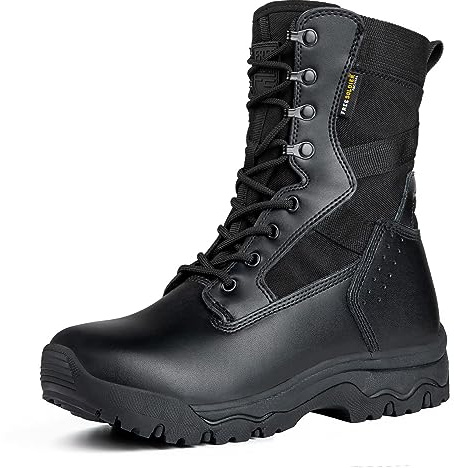 FREE SOLDIER Bottes Tactiques Femme 8 Pouces Légères Bottes de Combat Durables Bottes Militaires de Travail À L'Extérieur Bottes de Désert Pour Femme, Noir, 40 EU