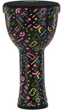 GEWA Liberty Djembé Nestable - Diámetro: 8 (20,3 cm) - Altura: 16,5 (41,2 cm) - Patrón: Crazy Neon