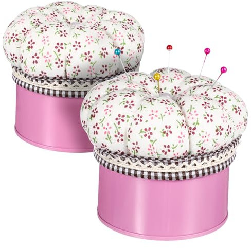 SHINEOFI 2stücke Kürbis Nadelkissen Mit Aufbewahrungsbox Für Nähnadeln Und Fäden Nähetui Mit Nadelhalter-Box Für Nähen Quilten Und Basteln