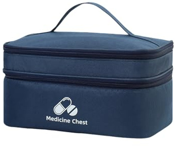 Paquete de Medicamentos y Bolsa Médica de Emergencia, Botiquín Portátil para Viaje (Azul)
