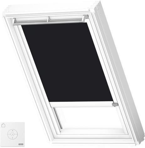 VELUX Original Solar-Verdunkelungsrollo für S08, Schwarz, weiße Führungsschiene