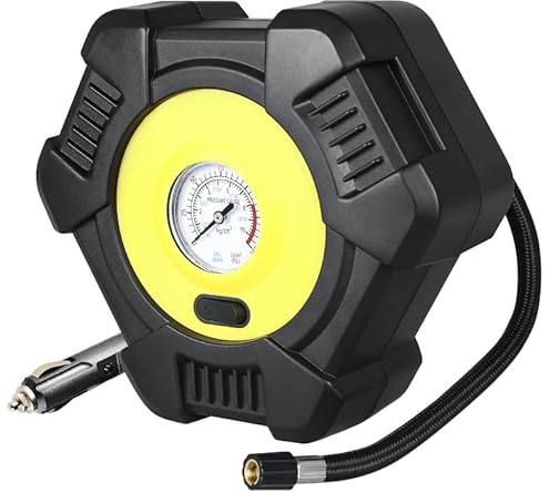 CHQGong Gonfleur Pneus Voiture, Compresseur d'air Portable, Mini Gonfleur pour Pneus de Voiture avec Manomètre