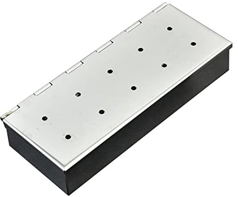 Milisten Edelstahl-räucherbox Für Grill Bbq-räucherbox Mit Löchern Für Holzchips Outdoor-grillzubehör Formstabil Und Leicht Zu Reinigen