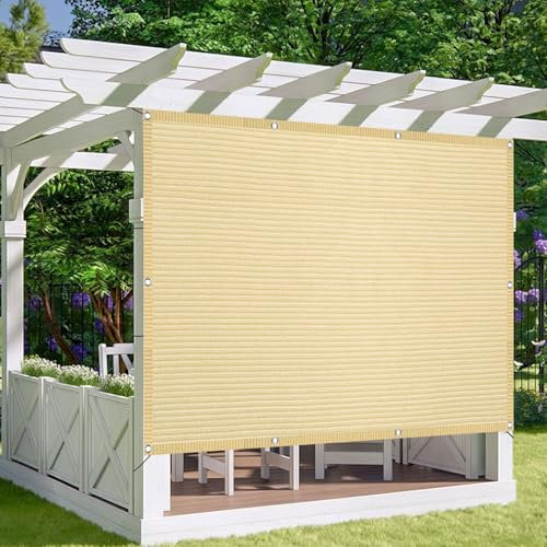Toldo para exteriores de 180 x 280 cm, protección UV, transpirable, con cuerdas, ideal para patio, fiestas, color crema, resistente al agua, uso versátil