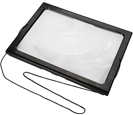 A4 Full Page Magnifying Glass with 3x Magnifier, Large LED Magnifying Glass with Stand 4 LED Lights for Reading Seniors Low Vision