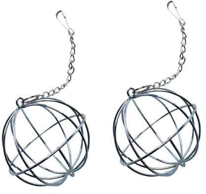 HOUDERCO 2stücke Edelstahl Futterball Für Kaninchen Und Nager Hängende Grasfütterungsstation Für Kleine Haustiere Langlebig Und Wiederverwendbar Für Käfige Und Garten Verwendung
