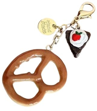 Qsvbeeqj Simulé Chocolat Bretzel Pain Design Sac à monnaie Décors Léger et élégant Sac Pendentif pour Sac Créatif