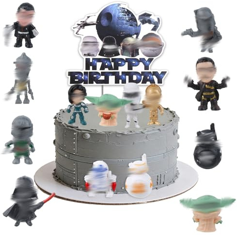 15 Stück Stars Tortendeko Geburtstag, Figuren Kuchen Deko, Cartoon Kuchen Deko Kindergeburtstag, Tortenfiguren Set Geburtstag Dekoration für Kinder