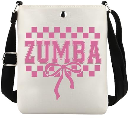 JTOUK Zumba Borsa a tracolla Zumba Dance Teacher Regalo Palestra Allenamento Palestra Sport Cross Training Merch, Bow Zumba Cb Eu, 8.27 Inches ×6.5 Inches × 0.79 Inches