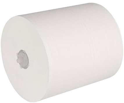 MAUL Papierhandtuchrolle weiß 2-lagiger Zellstoff 200 m 6 Rollen | angenehm weich, saugstark im Waschraum, Vorratspack für Alltag, passend für Spender, hygienische Entnahme