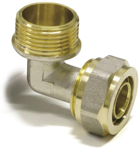 Pipetec Schraubfitting Übergang mit Außengewinde 16 x 2mm - 3/4 Zoll | für Mehrschichtverbundrohr und Aluminiumverbundrohr, DVGW Zertifiziert