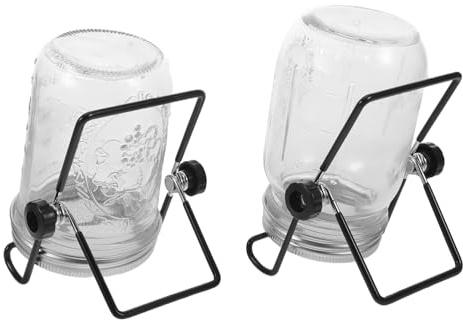 SUPVOX 2 Set Kit Germinazione con Barattoli in Vetro e Coperchi in Acciaio Resistente per Microgreens e Germogli Inclusi Schermi Filtranti e Supporti per Coltivazione Semi Rapida in