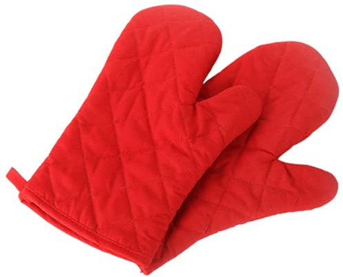 2PCS Oven Gloves, Thickened Scald-proof Gloves, Double-Layer Cotton, Oven Gloves Red, Christmas Oven Gloves For Cooking Baking Grilling Breads Kitchen Tasks, Heat Proof Cooking Gloves