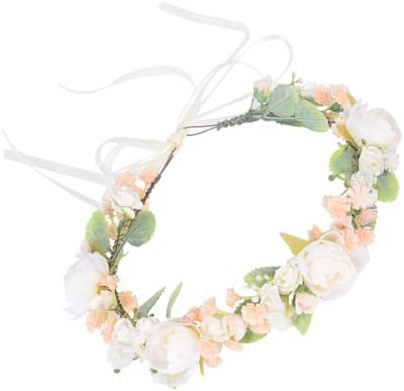 VICASKY Blumenkranz Haarschmuck für Mädchen Künstlicher Blumenkranz mit Babysbreath Vielseitiges Stirnband für Hochzeit Party Fotografie und Festliche Anlässe Sicher und Bequem