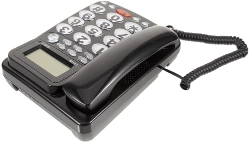 Angoily Telefono da Scrivania Riutilizzabile Audio Nitido Manopola Liscia e Pulsanti Chiari Realizzato in Resistente Facile da Installare e Adatto per Casa e Ufficio