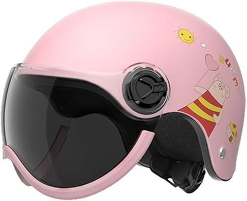 Casco Da Scooter Per Bambini,Casco Da Moto Per Bambini,Casco Jet Con Visiera Parasole,Casco Da Scooter Per Bambine,Casco Da Ciclomotore Per Bambini, Per Bambini Dai 3 Ai 15 Anni 8,46~55cm