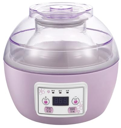 Yogurtiera, Macchina per Lo Yogurt 3 in 1, con Grande Capacità, Facile da Usare, Riscaldamento A Temperatura Costante, Ideale per L'uso Familiare(Purple)