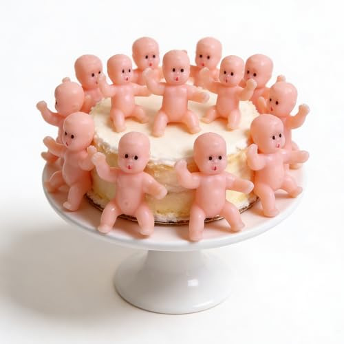 Tourima Mini Baby Figuren Set 30 PCS ca. 3cm – Mini Silikon Baby Puppen für Cake Decoration & Babyparty Spiele, Babyparty Deko Neutral Junge Mädchen, Gender Reveal Party, Cake Topper, Tischdeko