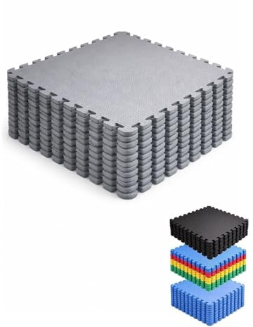 JARDIN202 - Esterilla Puzzle para Suelos de Gimnasio y Fitness | Protección de Goma 60x60 cm | Colchoneta Antideslizante