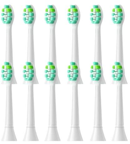 Têtes de brosse à dents rechange, 12 pièces, compatibles avec les poignées clipser Sonicare, poils souples(12pcs White)