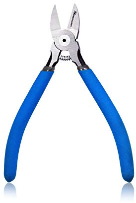 Speedwox Zange/Seitenschneider, aus Kunststoff und Karbonstahl, abgewinkelt, verwendbar zum Durchtrennen von Draht etc., hohe Hebelwirkung, mit Feder, blau