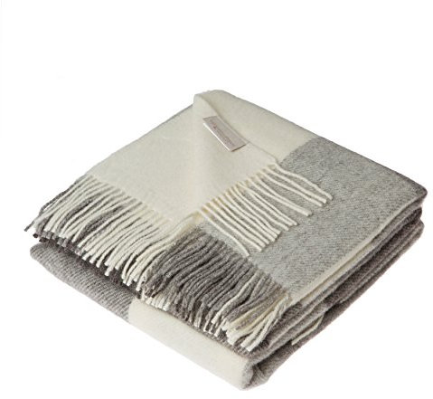 LANEROSSI, Plaid Iseo, 130x170 cm, 100% Lana Vergine, Grigio Check