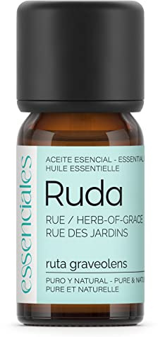 ESSENCIALES Aceite Esencial de Ruda 10 ml – 100% Puro y Natural – Aroma Herbal Intenso – Ideal para Difusor y Aromaterapia