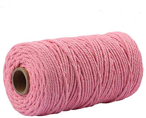 MoonyLI Makramee Schnur farbige Baumwollschnur 4 Stränge Twist Baumwollseil Naturbaumwollseil (3 mm x 100 Yard)