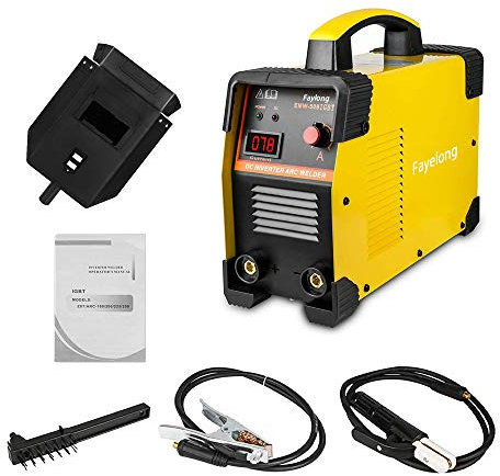 Fayelong 220V Tragbare ARC-Wechselrichter-Schweißmaschine Mit EU-Stecker, 20-160 A DC-Kunststoffschweißgerät IGBT-Digitalanzeige LCD-Heißstartschweißgerät-Baugruppenunterstützung 1/8 Zoll Schweißstab
