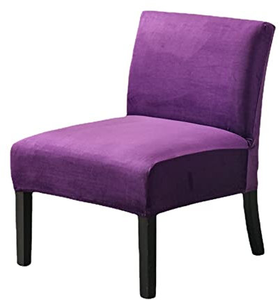 WWYL Stuhlbezug ohne Armlehnen, Samt onhe Armlehnen Sesselhusse Stretch Sesselbezug, für Wohnzimmer Hotel Haus Esszimmer (Violett)