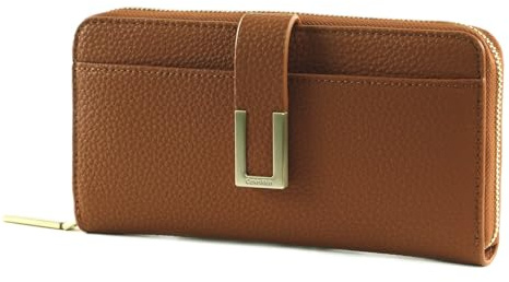 Calvin Klein Damen Geldbeutel Ck Must Plus Za Wallet Large mit Münzfach, Braun (Cognac), Einheitsgröße