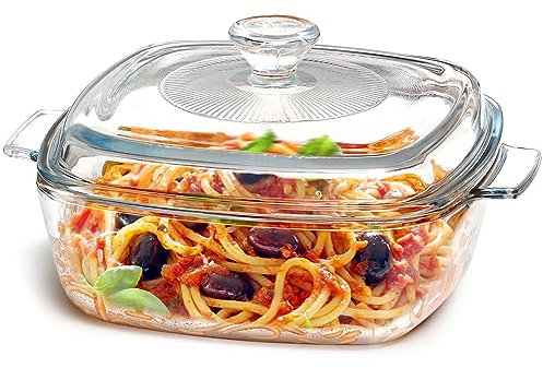 NUTRIUPS casseruola piatto con coperchio di vetro (S-quadrato-1.5L)