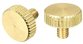 sourcing map Rändelschrauben, M4 x 6 mm, flache Messingschrauben, Griffknöpfe für PC, elektronisch, mechanisch, 2 Stück