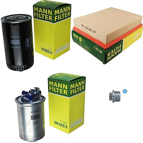 EISENFELS Filter Set Inspektionspaket erstellt mit MANN-FILTER Ölfilter W 950/4, Luftfilter C 29 198, Kraftstofffilter WK 842/4, Verschlussschraube