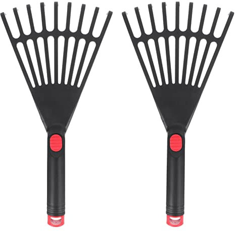 DOITOOL Hand Rake Garden Tool, 2PCS Plastic Hand Rake Soil Tiller with Ergonomic Handle, Small Rake for Leaves, Gardening, Cultivating, Loosening Soil & Spreading Mulch