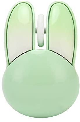 Yunseity Souris Lapin, Souris sans Fil Lapin Mignon avec Récepteur USB, Souris Optique Silencieuse 1200 DPI à 3 Boutons, Alimentée par Batterie, pour Ordinateur Portable de Bureau (Vert Matcha)