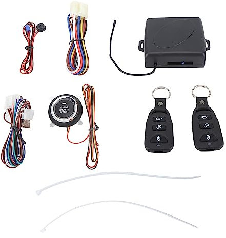 Sistema de Alarma de Coche de Entrada sin Llave Botón de Arranque Remoto Arrancador de Arranque DC12V Sistema de Alarma de Seguridad de Entrada sin Llave de Coche + Arrancador de (Modelo Bluetooth)