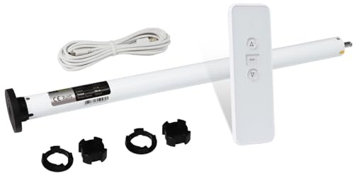 MING CHEN Smart Tubular Motors for 1.4(36mm) 1.5(38mm) Shade Tube Rechargeable Motorized Blinds Motor and RF Remote Control for Windows Shade Compatible with Alexa Google via HUB (2 Driver Crowns)