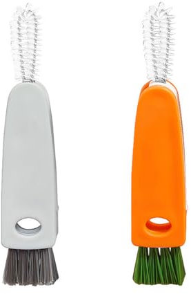 BZKSER 2 PCS Spazzola Multiuso per la Pulizia della Bottiglia d'Acqua, 3 in 1 per la Pulizia della Bottiglia, Coperchio della Tazza, Piccolo Mini Strumento di Lavaggio della Cucina della casa