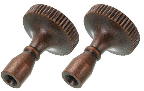 sourcing map Lamp Turn Switch Knob On/Off Replacement Twist Knobs Extension 20mm Length for Lamp Socket, Red Bronze Pack of 2