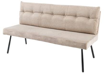 Sitzbank BIG GEORGE - 160cm - champagner beige - Samt Metall-Beine