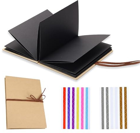 MAJOYLIFE Album Photo,Petit Livre Scrapbooking,Albums pour Scrapbooking Enfant avec 30 Inserts Noirs pour anniversaire, mariage(8 Inch)