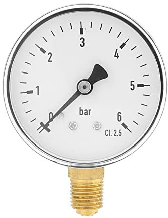 Manomètre hydraulique 1/4 NPT TS-60-6 0-6 bar bar montage latéral 6 cm de diamètre Manomètre industriel pour mesure bar/psi