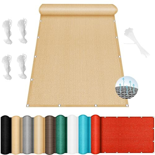 Voile d'ombrage Bord Droit 200 x 900 cm, Protection Solaire Hdpe, Respirant, Perméable, Toile D Ombrage Rectangulaire, Filet Dombrage Rectangle, pour Plein Air, Jardin, Blanc