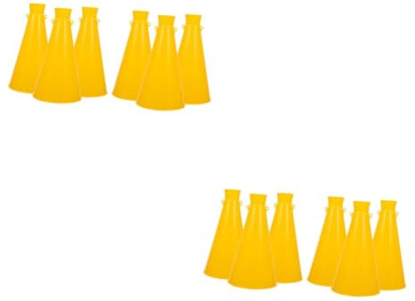 Supvox 12stücke Cheer Megaphone Gelb Handheld Lautsprecher Für Sportveranstaltungen Partys Und Spiele Kinderfreundliches Spielzeug Stimmungserzeugung Material Leuchtende Farben Für
