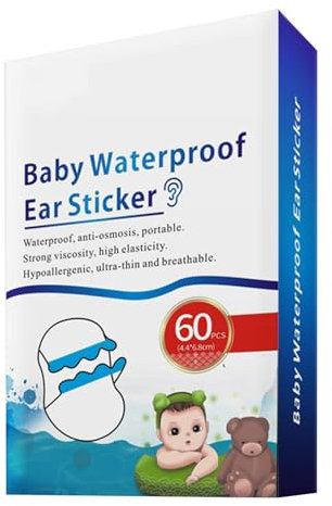 Dmuzsoih Copri orecchie impermeabili, adesivi per orecchie impermeabili - Cuffie per orecchie da doccia con nastro per orecchie da nuoto - Nastro per orecchie da nuoto da 60 pezzi, protezioni per le