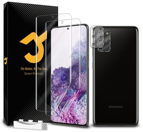 JZG 2+2 Stück für Samsung Galaxy S20 Plus Schutzfolie [Nicht-Glas], 2 Displayschutz + 2 Kameraschutz, Fingerabdruck-ID unterstützen, Selbstheilung, Anti-Kratzer, HD Klar