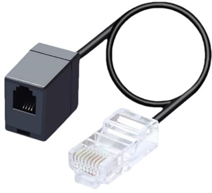 Adattatore da telefono a Ethernet | Convertitore jack telefono 14, adattatore linea telefonica, connettore telefono, 8P4C a 6P4C per servizio telefonico fisso