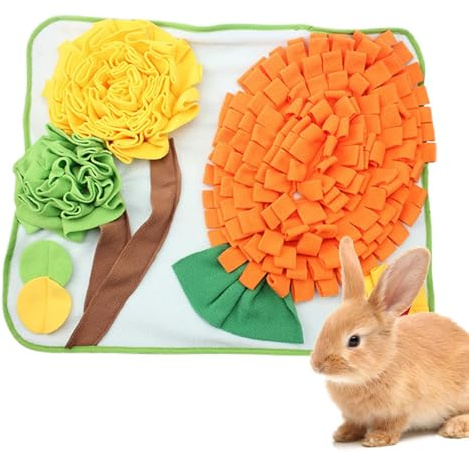 Kaninchen Schnüffelmatte - Interaktive Schnüffelmatte - Leckerli-Spender, kleines Haustier-Puzzle-Spielzeug für Welpen, Hamster, Chinchillas, Haustierbedarf